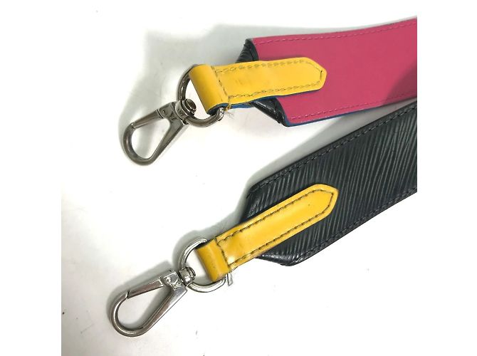 Cinghia a spalla in pelle Epi Louis Vuitton Nero Rosa Blu Giallo - vista 2