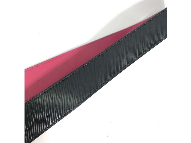 Cinghia a spalla in pelle Epi Louis Vuitton Nero Rosa Blu Giallo - vista 3
