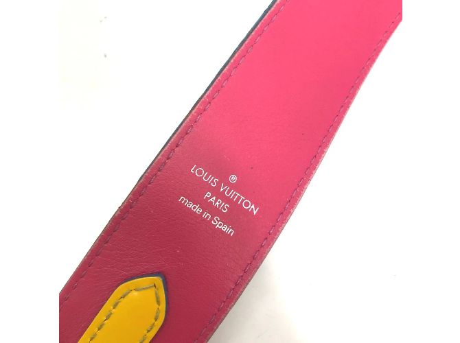 Cinghia a spalla in pelle Epi Louis Vuitton Nero Rosa Blu Giallo - vista 5