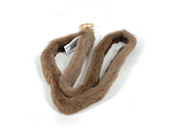 Coleira de pele CC Coco Mark da Chanel Marrom Dourado - vista 3