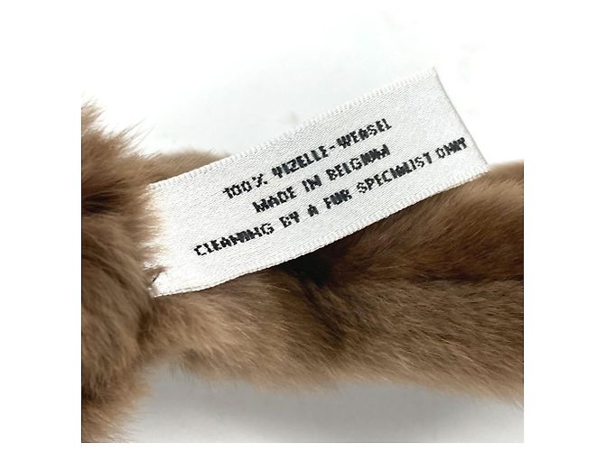 Coleira de pele CC Coco Mark da Chanel Marrom Dourado - vista 6