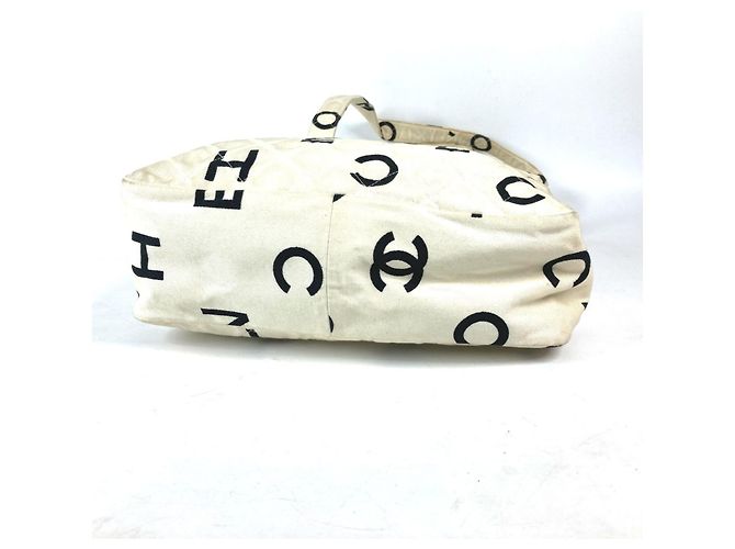 Timeless Chanel Vintage CC Coco Mark Logo Schultertasche Schwarz Weiß - Ansicht 5