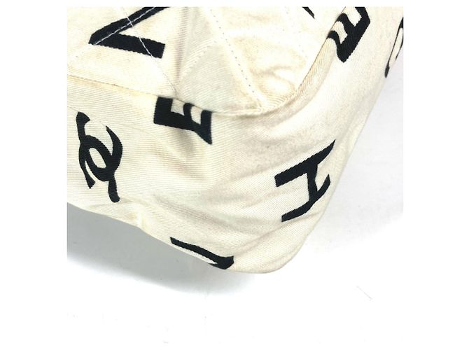 Timeless Chanel Vintage CC Coco Mark Logo Schultertasche Schwarz Weiß - Ansicht 7