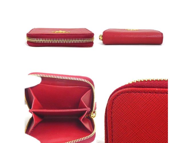 Monedero de cuero rojo Prada Roja - vista 3