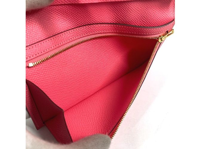 Hermès Portefeuille long bi-fold en cuir Epsom rose Hermes - vue 11