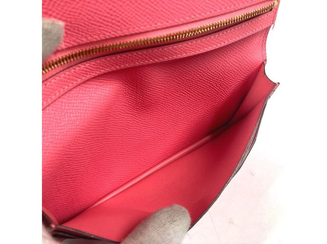 Hermès Portefeuille long bi-fold en cuir Epsom rose Hermes - vue 14