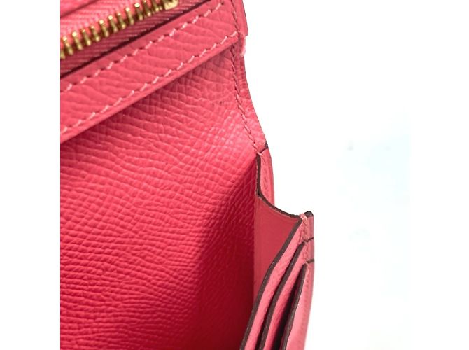 Hermès Portefeuille long bi-fold en cuir Epsom rose Hermes - vue 15