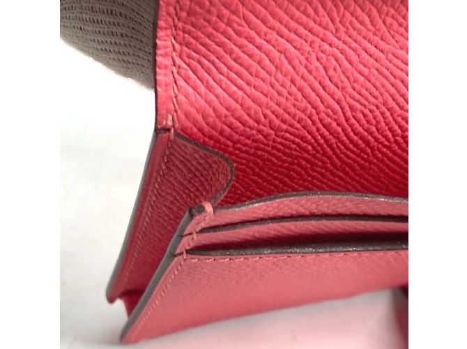 Hermès Portefeuille long bi-fold en cuir Epsom rose Hermes - vue 16
