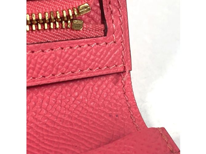 Hermès Portefeuille long bi-fold en cuir Epsom rose Hermes - vue 17