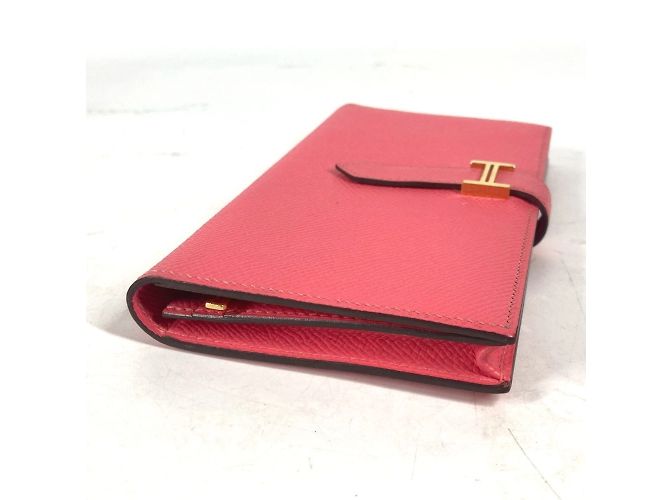 Hermès Portefeuille long bi-fold en cuir Epsom rose Hermes - vue 3