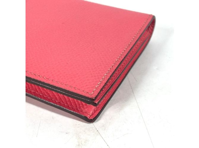 Hermès Portefeuille long bi-fold en cuir Epsom rose Hermes - vue 4