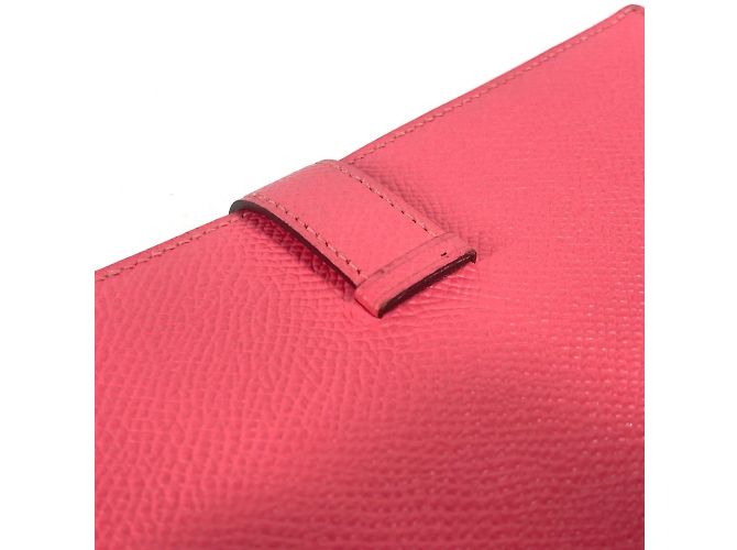 Hermès Portefeuille long bi-fold en cuir Epsom rose Hermes - vue 6
