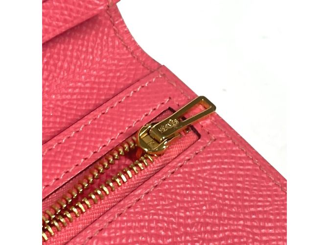 Hermès Portefeuille long bi-fold en cuir Epsom rose Hermes - vue 8