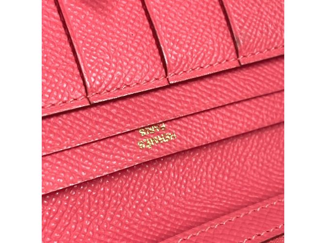 Hermès Portefeuille long bi-fold en cuir Epsom rose Hermes - vue 9