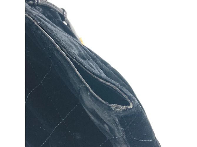 Chanel Matelassé gesteppte Velours-Tasche Schwarz - Ansicht 10