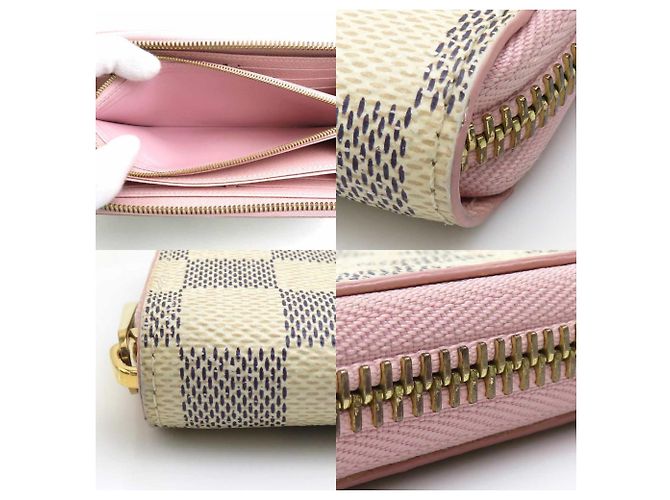 Cartera larga Damier Azur Louis Vuitton Rosa Azul - vista 3
