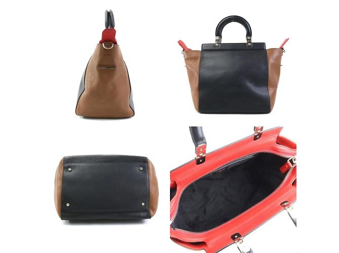 Bolso de cuero Givenchy Castaño Negro Roja - vista 2
