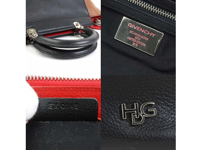 Bolso de cuero Givenchy Castaño Negro Roja - vista 5