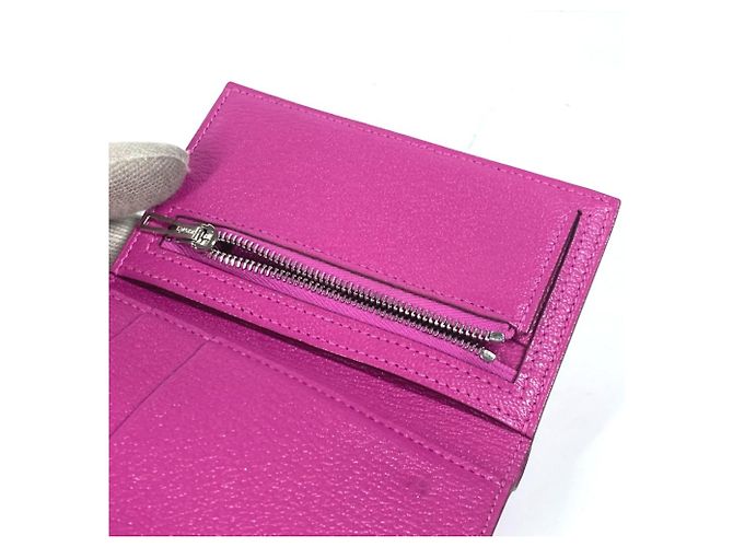 Hermès Hermes Bearn Kompaktkombinationsgeldbörse Pink Lila - Ansicht 10