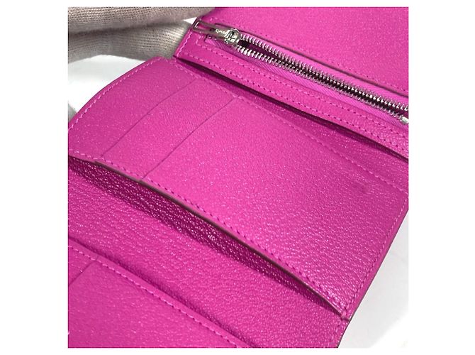 Hermès Hermes Bearn Kompaktkombinationsgeldbörse Pink Lila - Ansicht 11