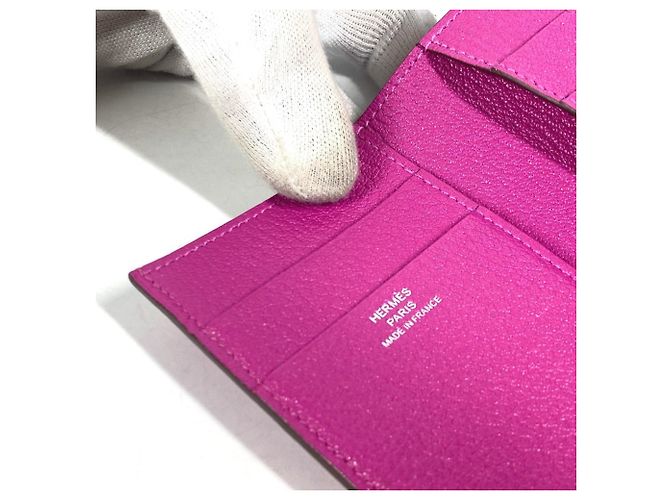 Hermès Hermes Bearn Kompaktkombinationsgeldbörse Pink Lila - Ansicht 12