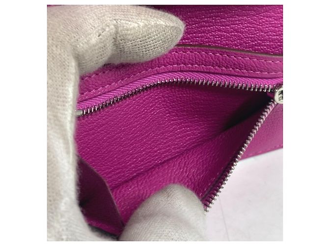 Hermès Hermes Bearn Kompaktkombinationsgeldbörse Pink Lila - Ansicht 14