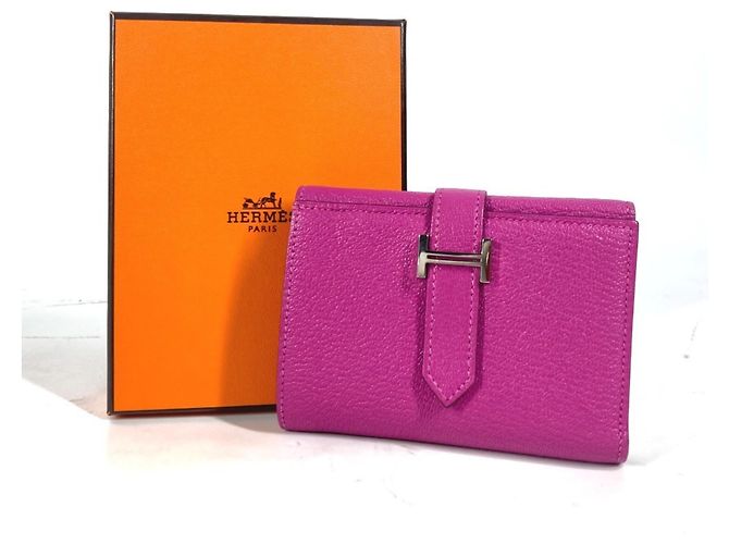 Hermès Hermes Bearn Kompaktkombinationsgeldbörse Pink Lila - Ansicht 17