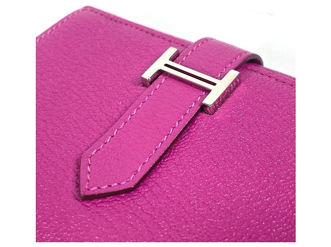 Hermès Hermes Bearn Kompaktkombinationsgeldbörse Pink Lila - Ansicht 7