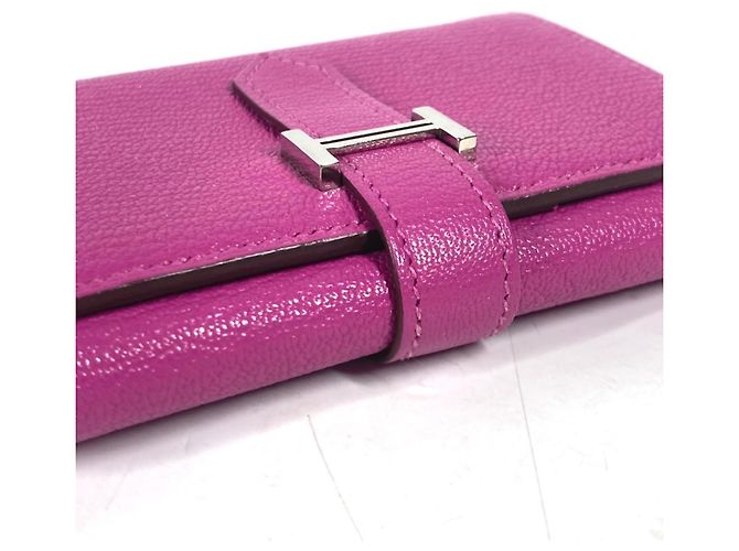 Hermès Hermes Bearn Kompaktkombinationsgeldbörse Pink Lila - Ansicht 8