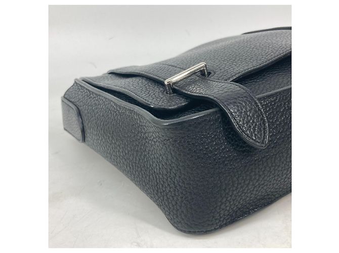 Hermès Bicolor Steve Caporal 27 Klappentasche Schwarz Blau - Ansicht 10