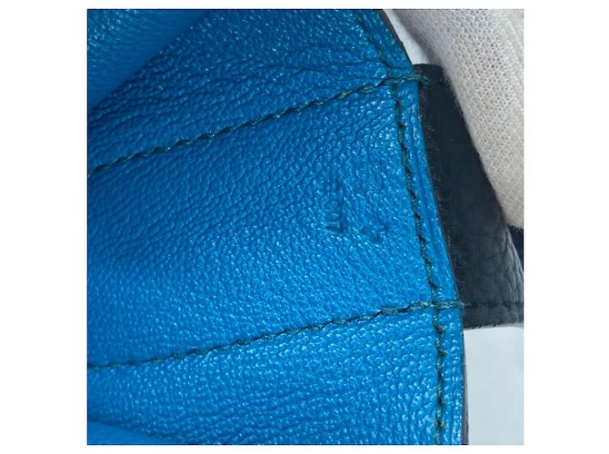 Hermès Bicolor Steve Caporal 27 Klappentasche Schwarz Blau - Ansicht 4