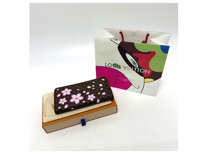 Cartera Zippy Louis Vuitton Takashi Murakami Castaño - vista 11