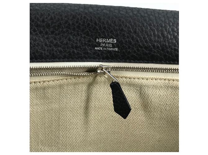Hermès Borsa Messenger Hermes Taurillon Clemence Nero - vista 11