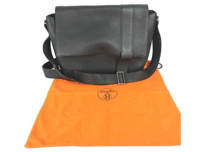 Hermès Borsa Messenger Hermes Taurillon Clemence Nero - vista 3