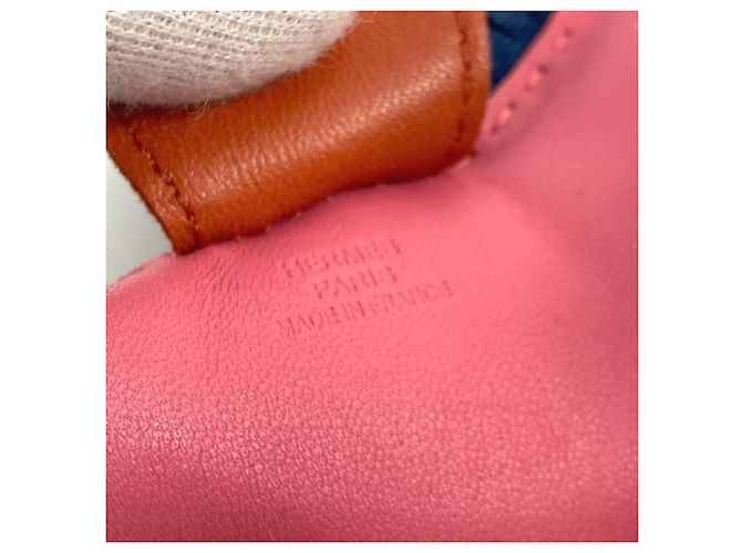 Charm per borsa Hermès Rodeo MM Rosa Blu - vista 12