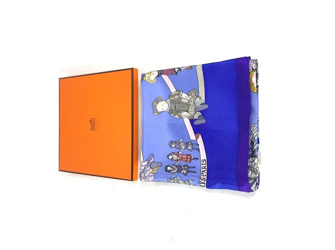 Foulard Hermès Carré 90 Doll Hello Dolly Porpora - vista 12