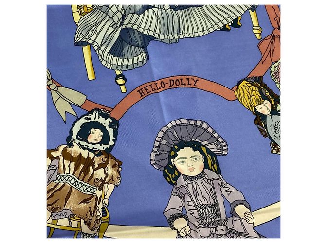 Foulard Hermès Carré 90 Doll Hello Dolly Porpora - vista 4