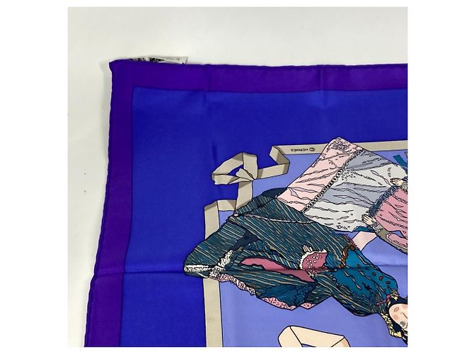 Foulard Hermès Carré 90 Doll Hello Dolly Porpora - vista 5