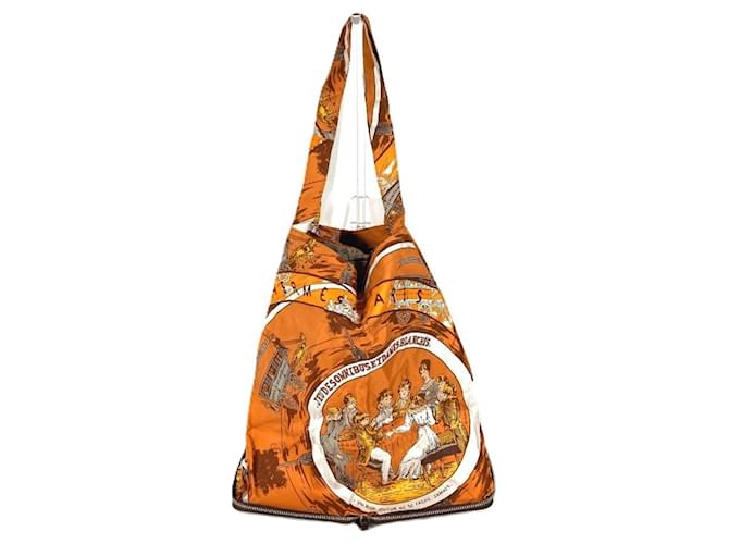 Silk In Hermès Faltbare Seidentasche Eco von Hermes Braun Orange - Ansicht 2