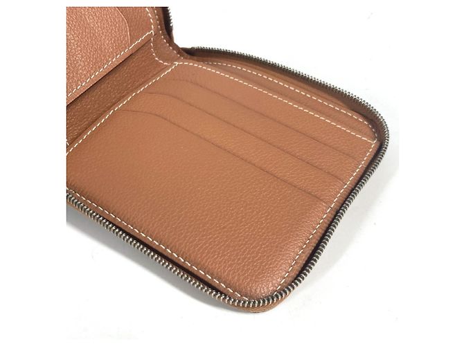Hermès Billetera bi-fold de cuero Evercalf marrón Hermes Castaño - vista 10