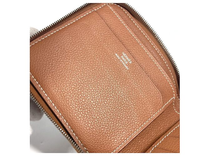 Hermès Billetera bi-fold de cuero Evercalf marrón Hermes Castaño - vista 11