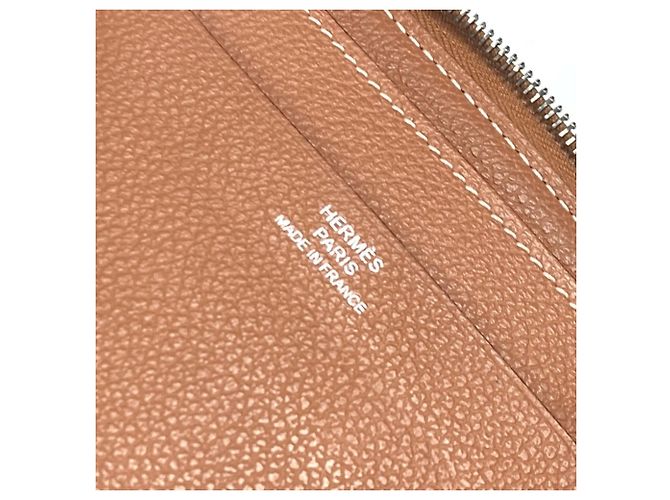 Hermès Billetera bi-fold de cuero Evercalf marrón Hermes Castaño - vista 12