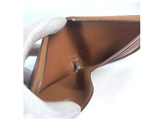 Hermès Billetera bi-fold de cuero Evercalf marrón Hermes Castaño - vista 13