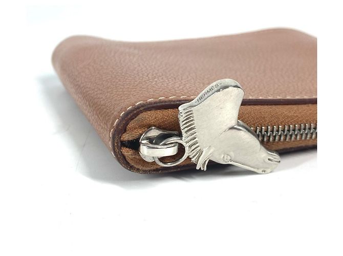 Hermès Billetera bi-fold de cuero Evercalf marrón Hermes Castaño - vista 5