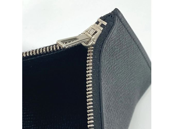 Hermès Hermes Langer Geldbeutel aus schwarzem Epsom-Leder - Ansicht 14