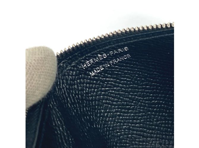 Hermès Hermes Langer Geldbeutel aus schwarzem Epsom-Leder - Ansicht 15