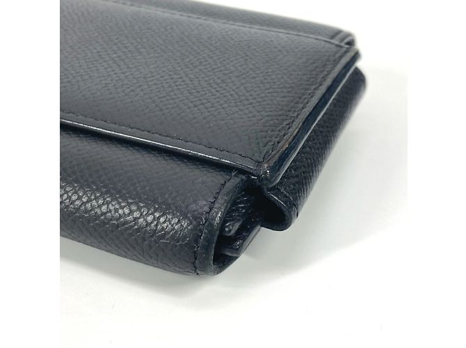 Hermès Hermes Langer Geldbeutel aus schwarzem Epsom-Leder - Ansicht 7
