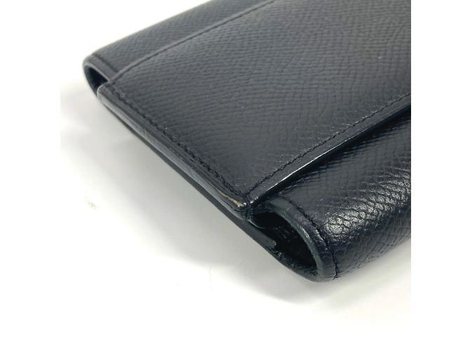 Hermès Hermes Langer Geldbeutel aus schwarzem Epsom-Leder - Ansicht 8