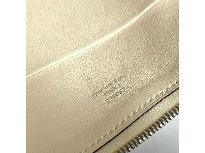 Hermès Borsa clutch in pelle avorio Hermes Crudo - vista 12