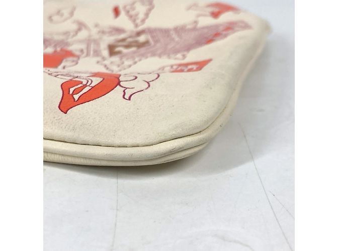 Hermès Borsa clutch in pelle avorio Hermes Crudo - vista 7